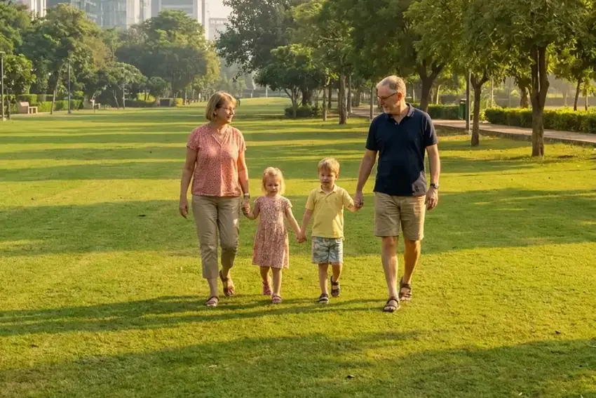 Green parkland near Gurugram