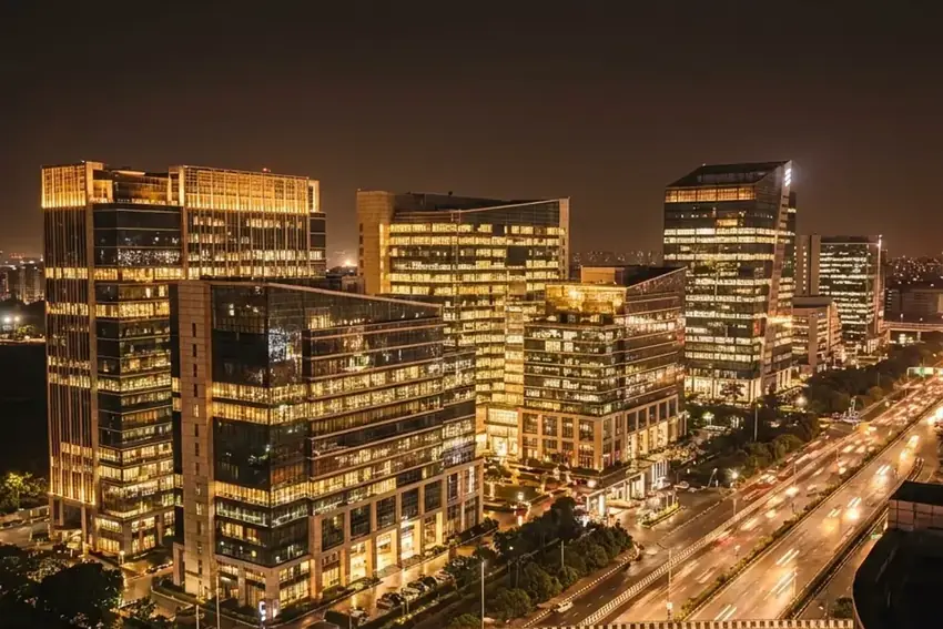 DLF Cyber City at night
